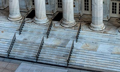 Courthouse steps from above.