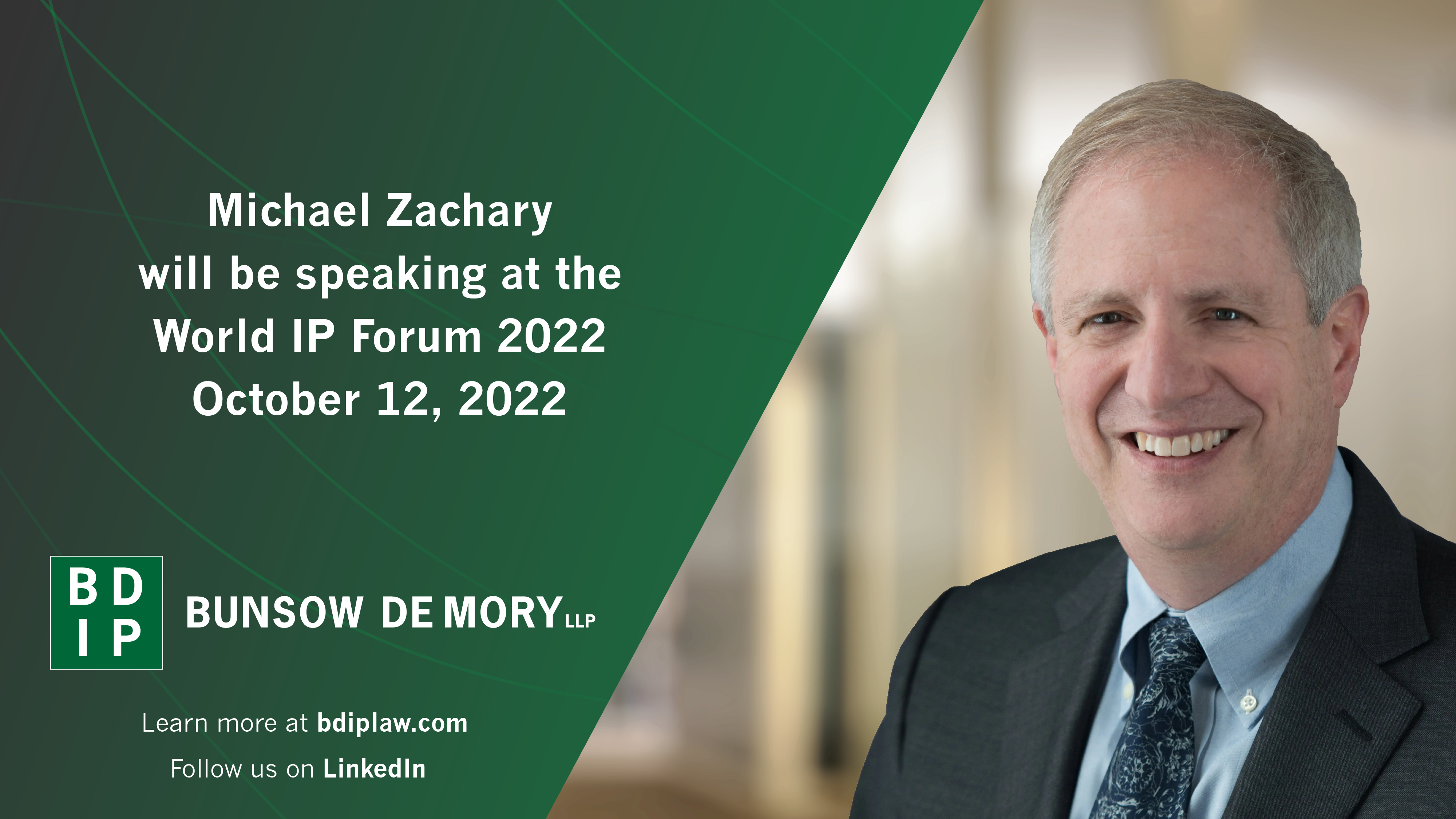 Michael Zachary Speaking at the World IP Forum 2022, October 12, 2022