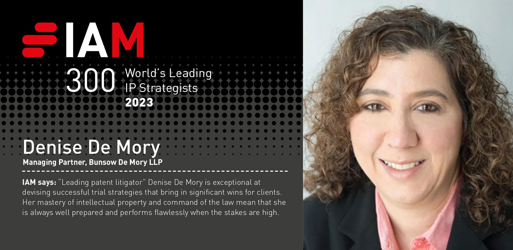 Denise De Mory Named a 2023 Top IP Strategist by IAM Strategy 300