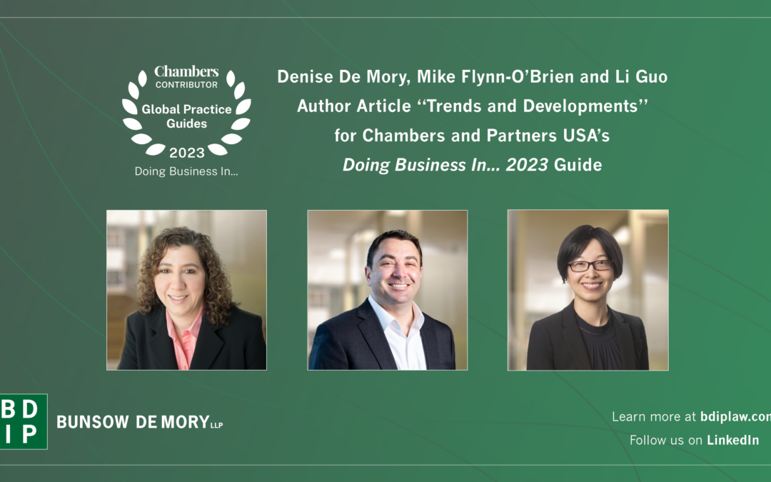 Denise De Mory, Mike Flynn-O’Brien, and Li Guo Author Article for Chambers and Partners USA’s Doing Business in… 2023 Guide